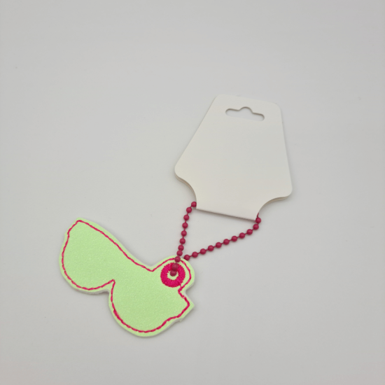 Kleiner Anhänger Brille #10 neon-gelbgrün/pink
